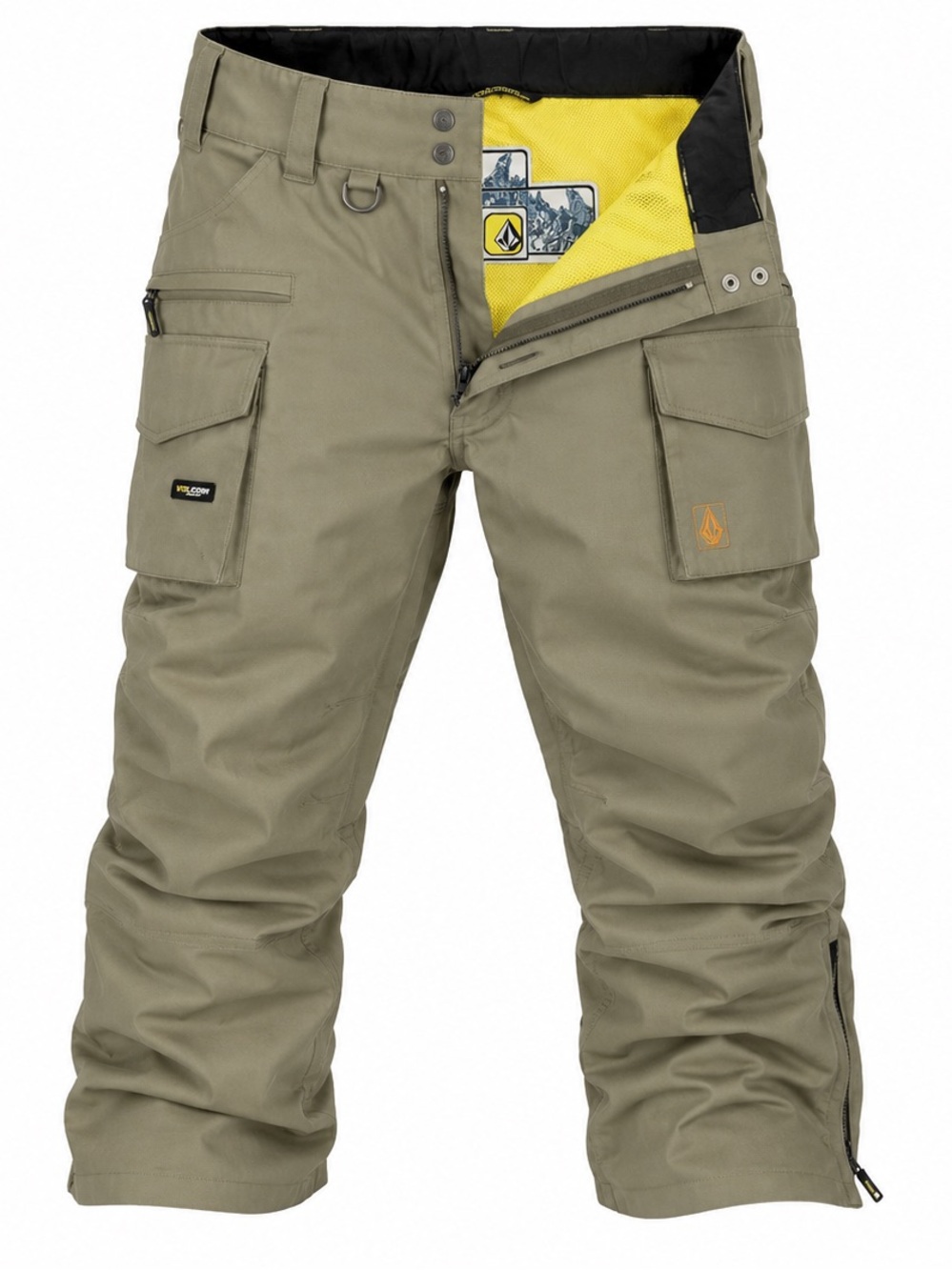 Volcom Nimbus Snowboard Ski Pants Mens M Khaki Cargo Insulated Waterproof
